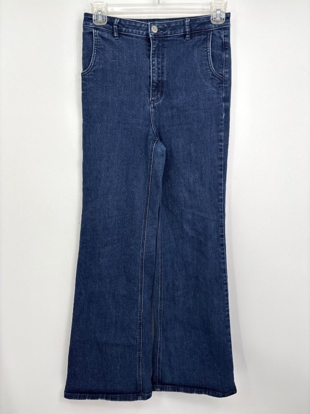 ModCloth The Grier Wide Leg Jeans 70s High Rise Stretch Size 10